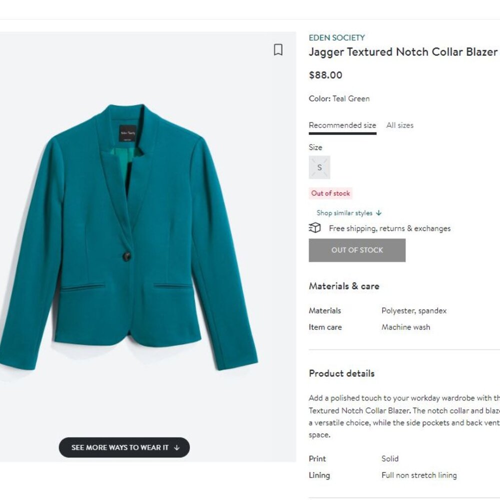 Eden Society - Jagger Textured North Collar Blazer